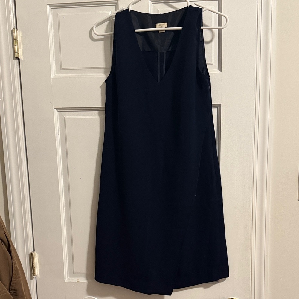 J. Crew Dark Blue Sleeveless Midi Dress